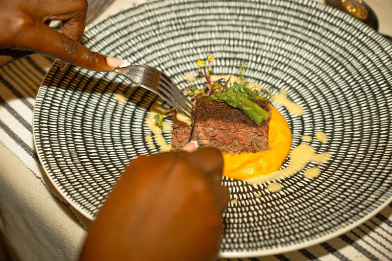 Fine dining presentation