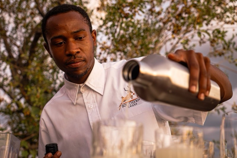 Bartender preparing cocktails