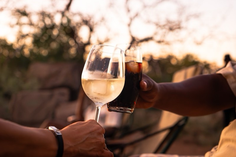 Cheers at sunset
