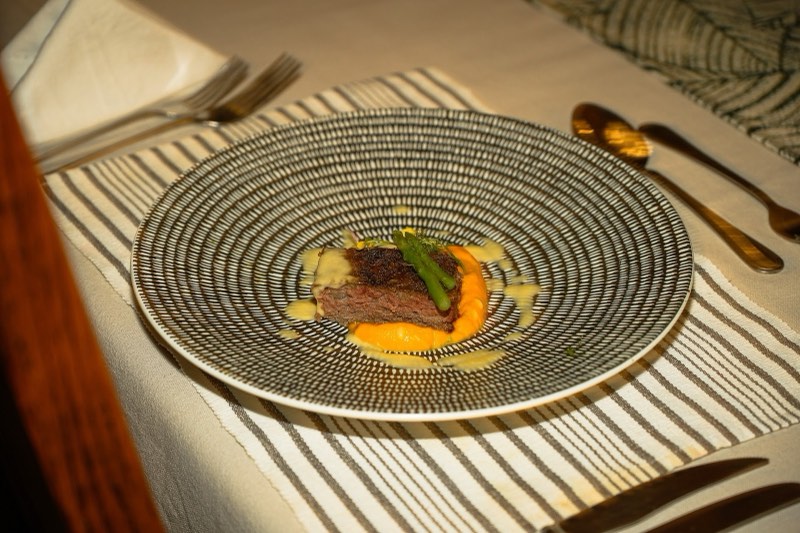 Seared fillet with butternut puree