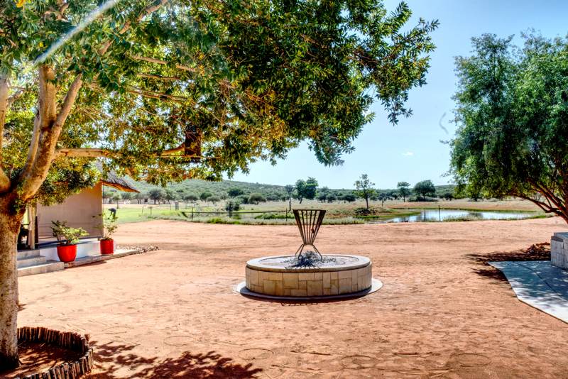 The fire pit overlooking the waterhole