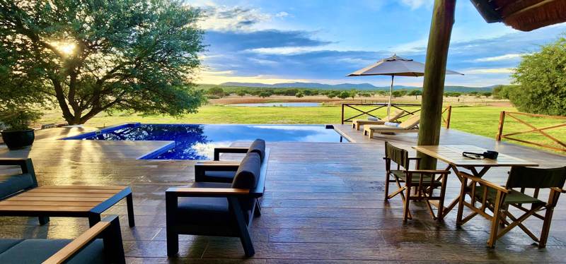 The pool at sunset